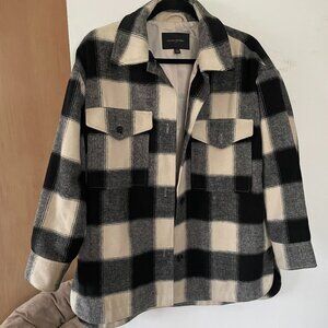 Banana republic shirt jacket, black plaid